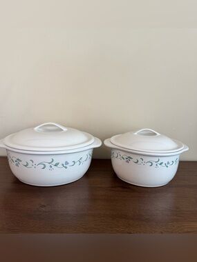 Corelle Coordinates Country Cottage 1.5 & 2.5Qt Nesting Stoneware Bowls Lids